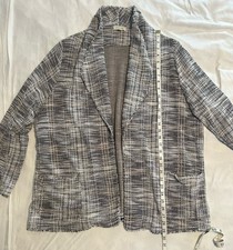 MAX STUDIO NWT 3X White and black Women Lightweight Knit Tweed Blazer