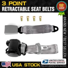 3pt Retractable Seat Belt Universal Gray Adjustable Lap Shoulder Belt 1 Pack
