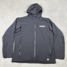 Outerknown Windbreaker Jacket Mens Large Black Active Warm-Up Hooded Full Zip