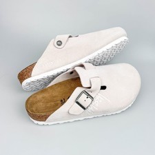 New Birkenstock Boston  Stussy Bone White Suede Leather Clog Unisex Shoes 37-45