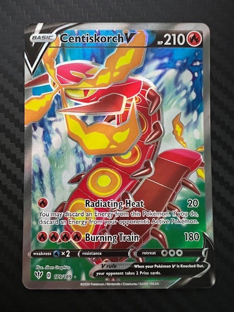 Pokemon TCG Centiskorch V (Full Art) 179/189 Swsh03: Darkness Ablaze Holo NM