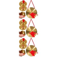 3 Sets Hand Gong with Play Hammer Copper Metal Bells Held Percussion
