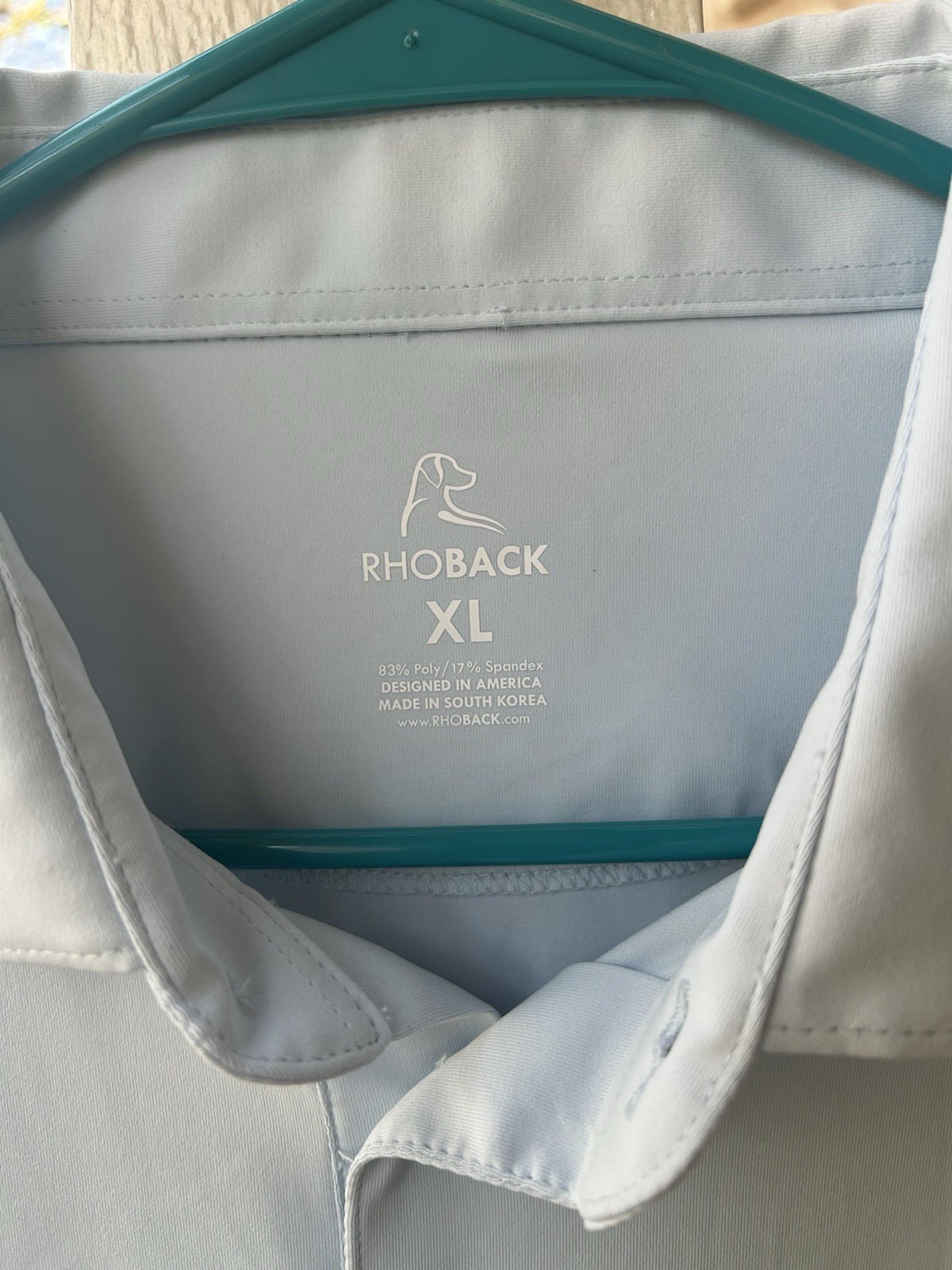 Rhoback Solid Blue Performance Golf Sport Polo Ca… - image 2