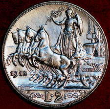 1912 Italy 2 Lire KM# 46