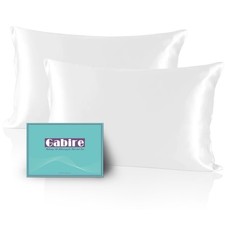 Mulberry Silk Pillow Cases Set of 2 White Standard 20"x26" Both Sides Real Silk