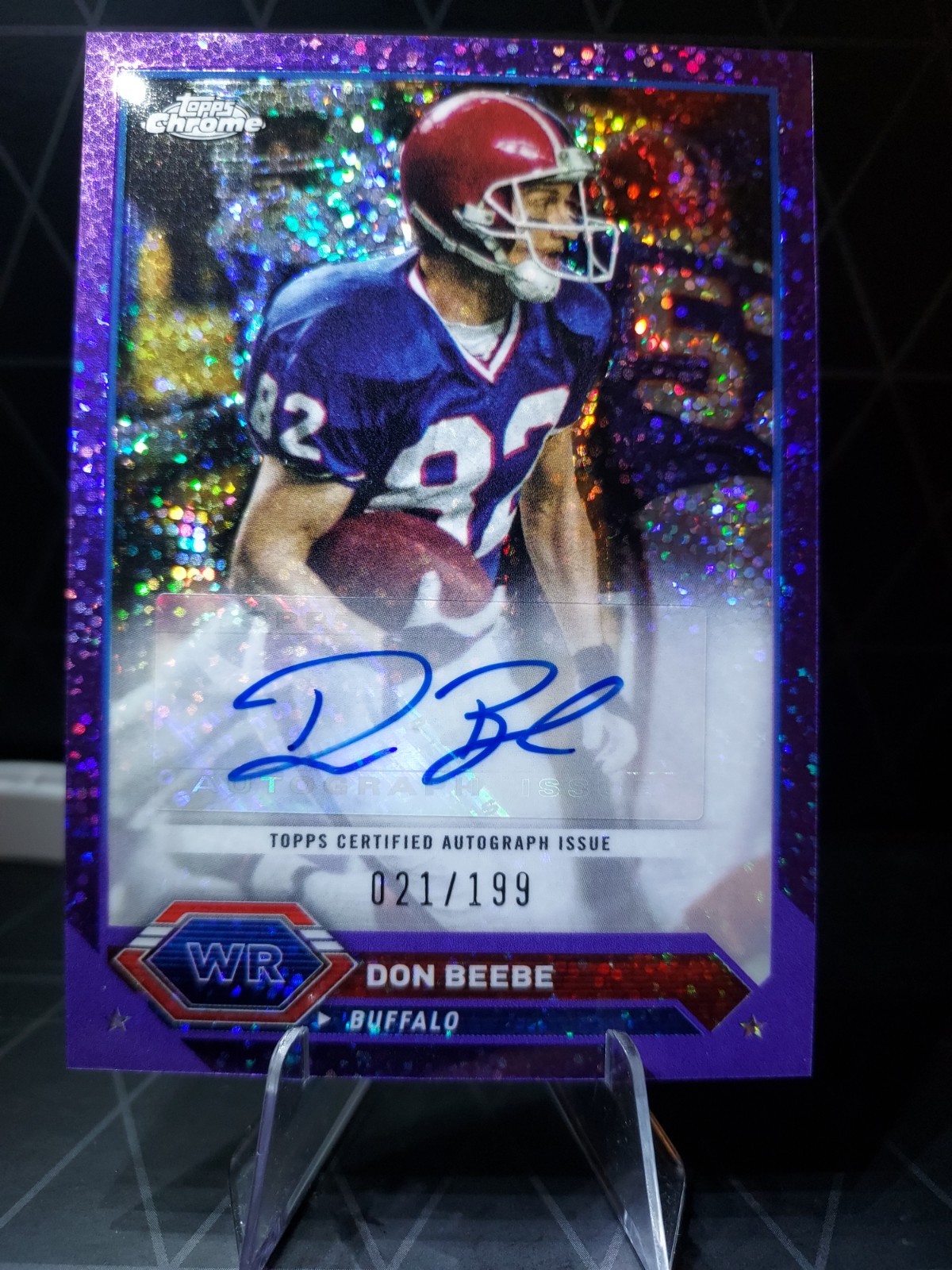 Don Beebe 2023 Topps Composite Purple Speckle /199 Topps Chrome Auto #TCA-DBE