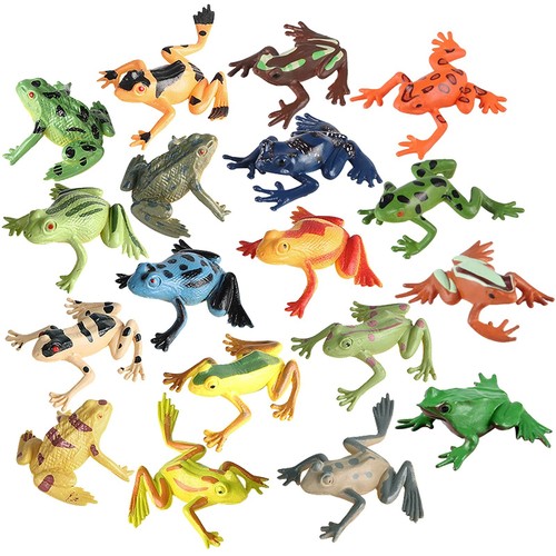 18 PCS Plastic Frog Toys, Realistic Rainforest Woodland Animal Frogs Figures ...