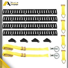 Black E Track Rail Kit 16 Pieces 4 Foot Length With Hardware For Trailers Metal