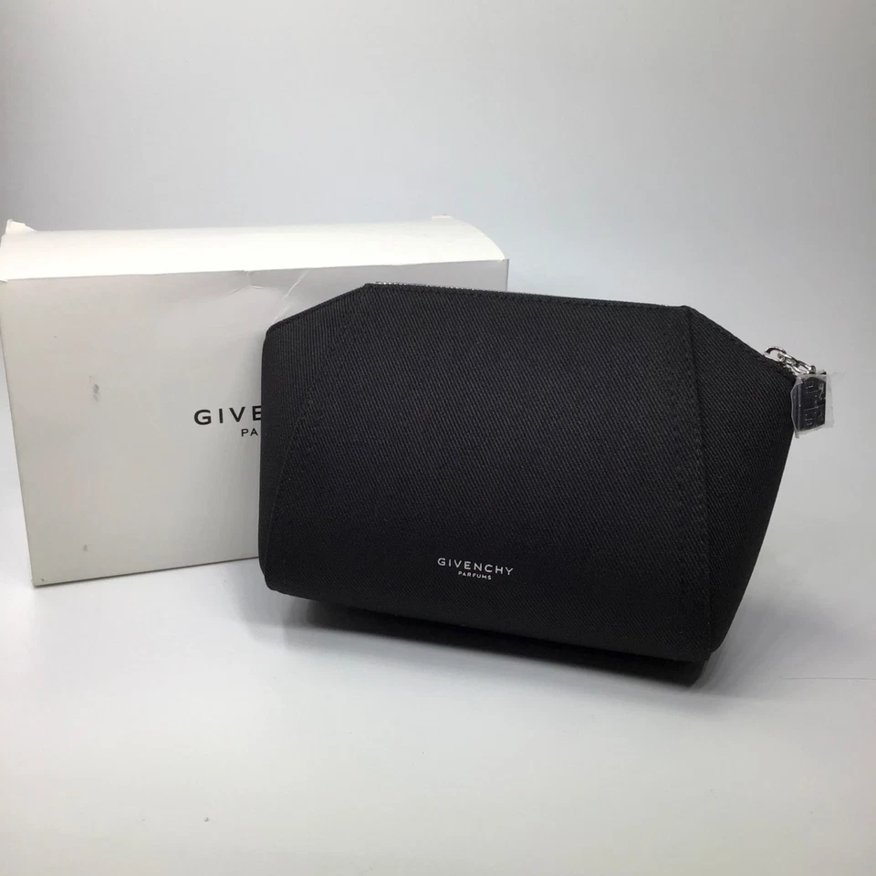 Givenchy Parfums ICONIC BLACK POUCH Fabric Cosmetic Bag Travel Case NIB - Image 3 of 4