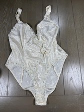 Body lingerie vintage Victoria's Secret etichetta oro piccolo fiocco pizzo floreale