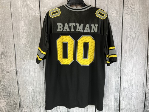 RETRO DC Comics BATMAN #00 maglia calcio uomo L nero/giallo vintage - Foto 6 di 9