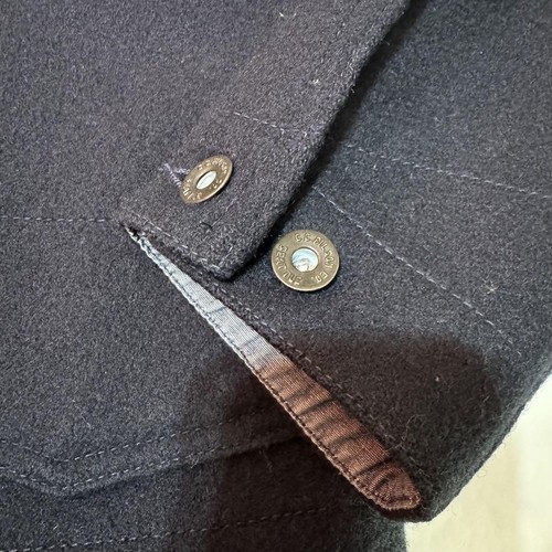 Filson Miner Wool Jacket Navy US 8/38 Showl Collar Logo Buttons Used - Picture 8 of 13
