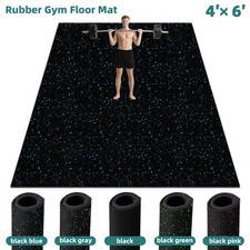 4x6 Gym Flooring Rubber Heavy Duty 6mm Thick Home Gym Exercise Mats Nonslip