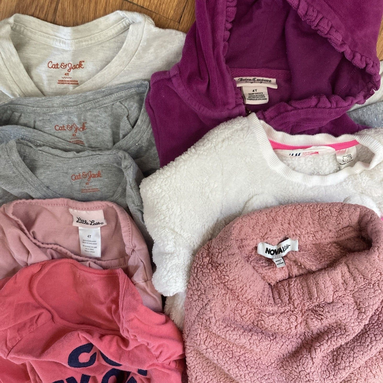 4T Girls Warm Pants,Shirts, Hoodie (8 Pcs), Juicy, H&M, C&J, & Hello Kitty, + thumbnail 5