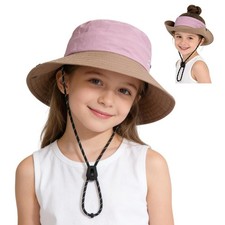Kids UPF 50 Sun Hat Boys Girls Wide Brim Lightweight Bucket Hiking Quick Dry