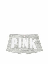 Victoria's Secret PINK Cotton Shortie Boyshort Panty Heather White Tiger