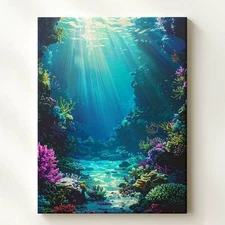 Enchanting Coral Reef Canvasmagical Underwater Landscape Art Wall Art