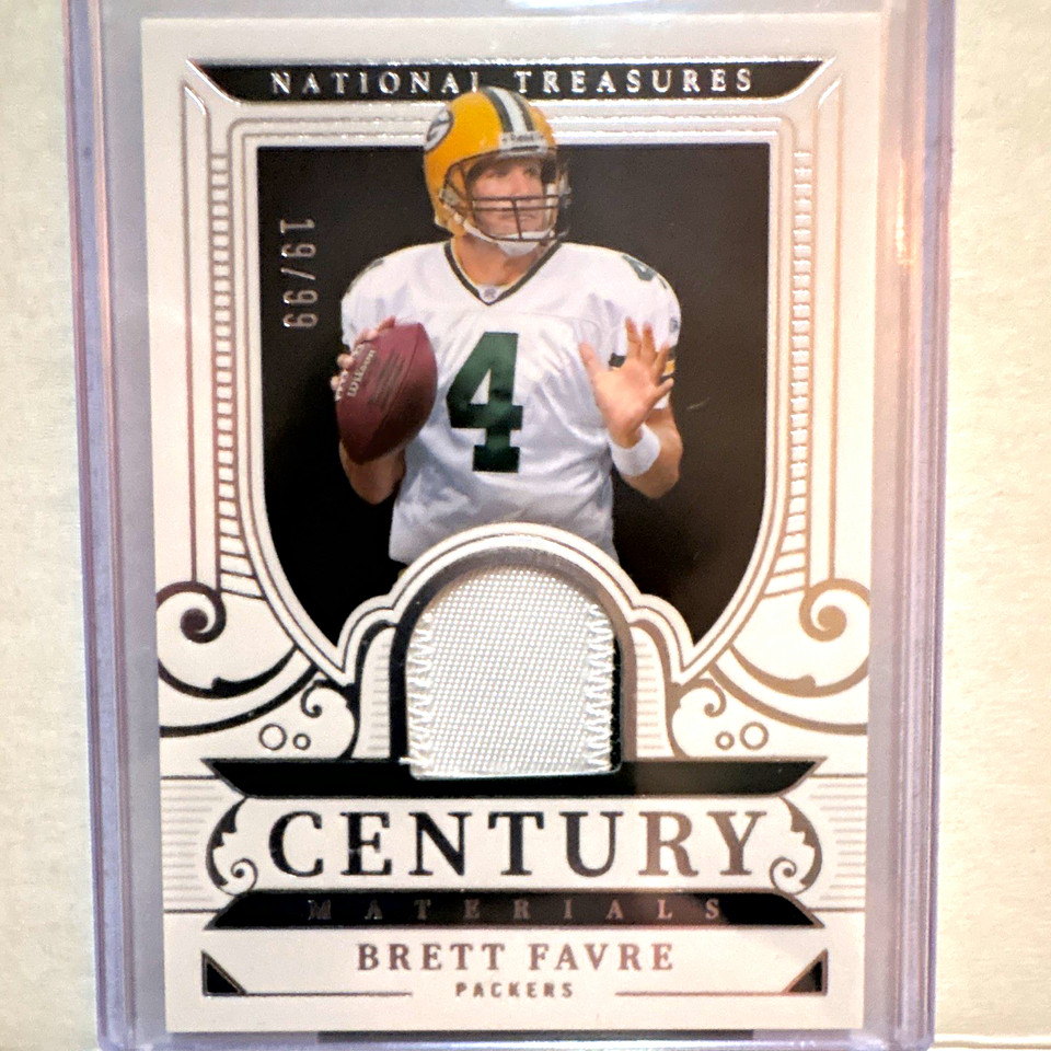 Packer Material Panini National Treasures 2025 Brett Favre Packers Century Materials CM ...