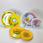 Ohio Art Tin Litho Childrens Plates 3 Vintage patterns Sunnie Miss Lot of 13
