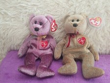 1999 2000 Ty Beanie Baby Signature Bear lot of2