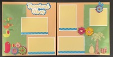 12X12 TROPICAL VIBES BEACH VACATION PREMADE SCRAPBOOK 2 PAGES - TONYA 4487