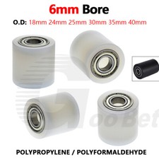 Plastic Roller Wheel 6mm Bore Two Ball Bearing Coated POM PP Pulley Guide Wheel