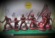 ELASTOWIT NEW ERA RUBBER WILD WEST GREAT PLAINS INDIANS -6 FIGURES-60/65/70MM