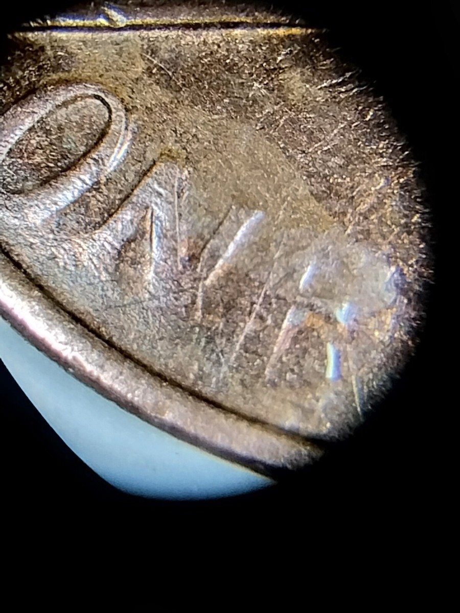 1980 No Mint Mark Lincoln Penny Planchet Error, Missing VDB