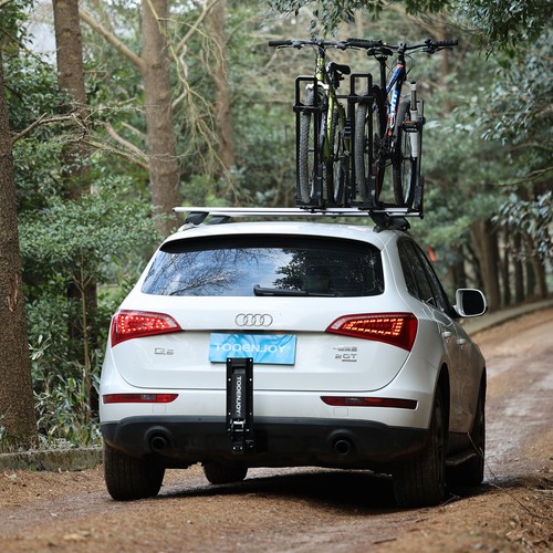 TOOENJOY 2" Receiver Pop-up Pin Hitch Mount Platform w/Two Foldable Bike Racks - Picture 4 of 41