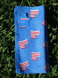 New Cotton American Flag Red White Blue Graphic Print Bandana Patriotic July 4th