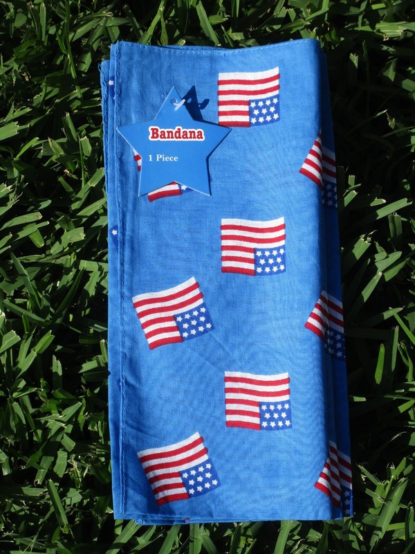 New Cotton American Flag Red White Blue Graphic Print Bandana Patriotic July 4th