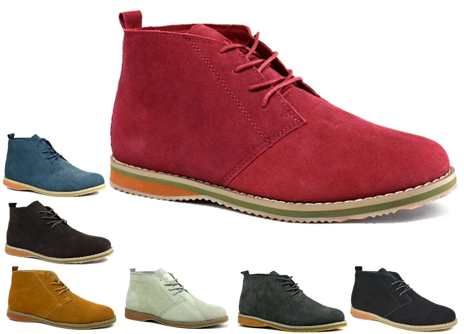 Mens DESERT Suede Boots Leather ANKLE Casual Lace Up CHUKKA Shoes UK Sizes 6-12