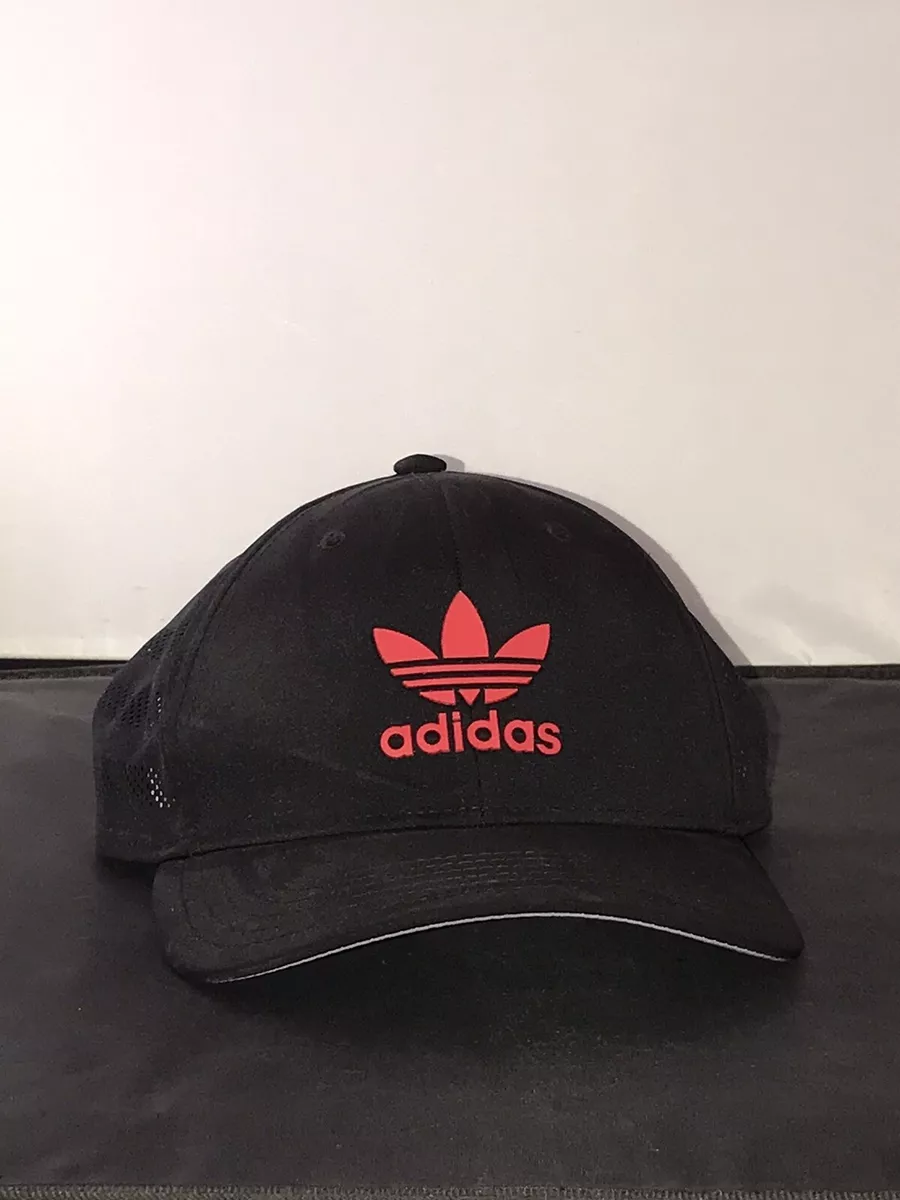 Adidas Adjustable SnapBack Hat Cap Black Red Men s eBay