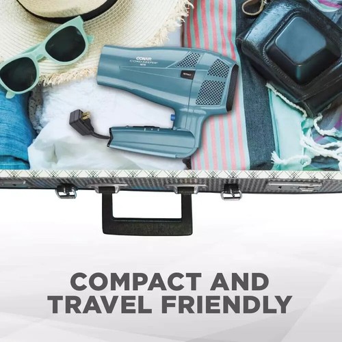Conair Asciugacapelli 1875W Pieghevole Compatto Piccolo Mini Travel Size Doppia Tensione - Foto 12 di 16