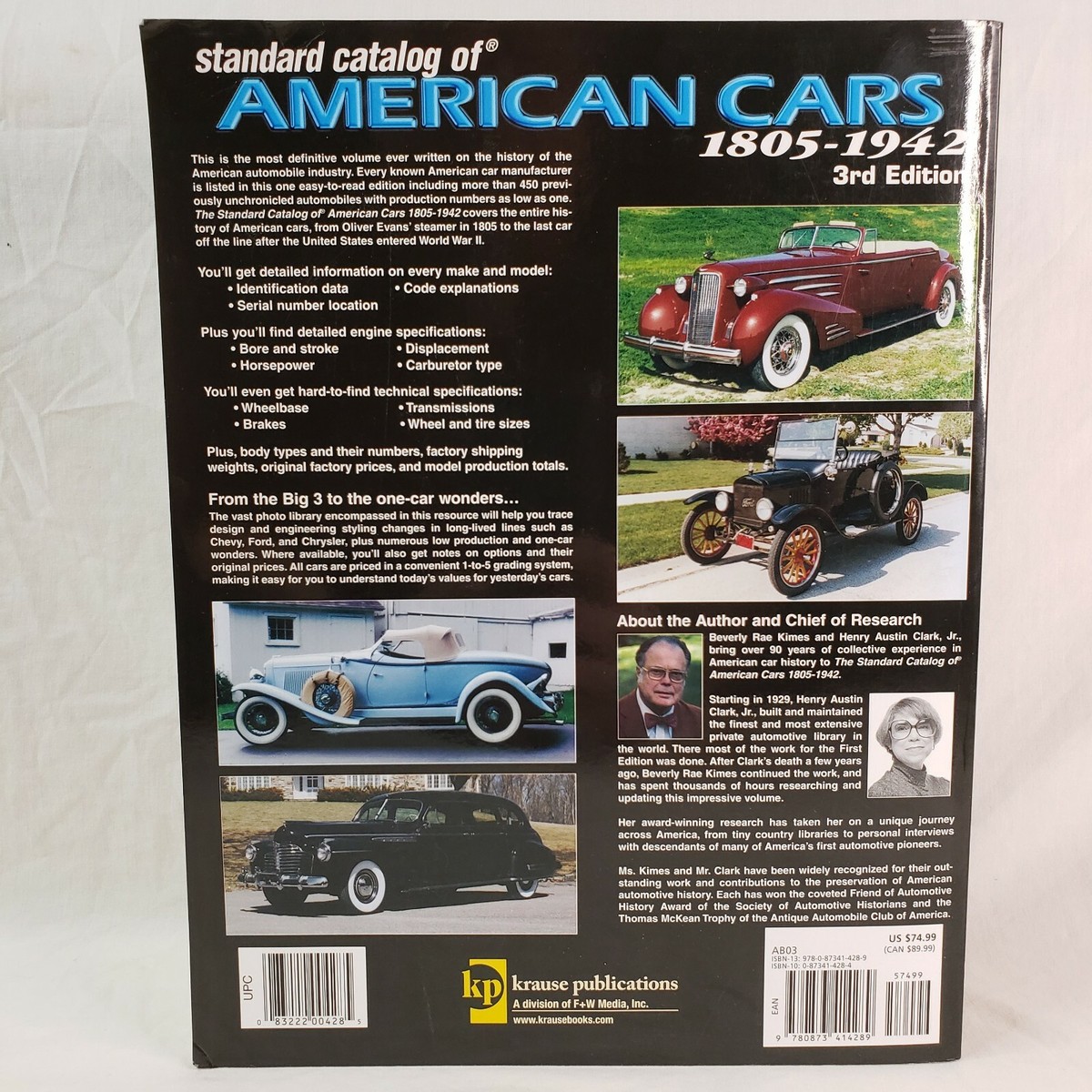 Standard Catalog of American Cars 1805-1942 3rd Edition
