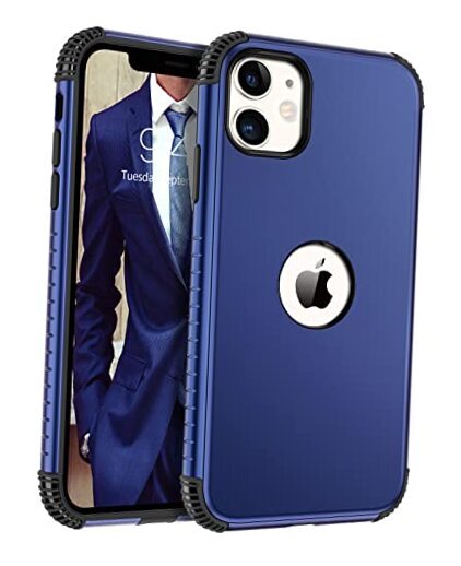 for iPhone 11 Case, Phone Case iPhone 11, Heavy Duty 2 in 1 Full Blue/Black