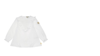 STEIFF beach please smocked blouse shirt with ruffle, white size 104-116