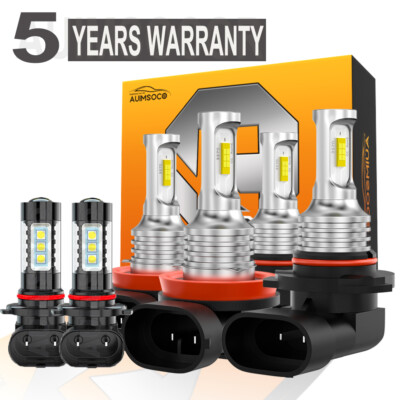 For Cadillac SRX Base Sport Utility 3.6L 2010-2016 LED Headlight Fog Light Bulbs