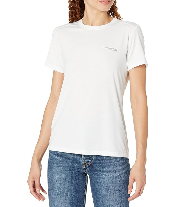 Columbia Women's Endless Trail Running Tech Tee, White, XX-Large