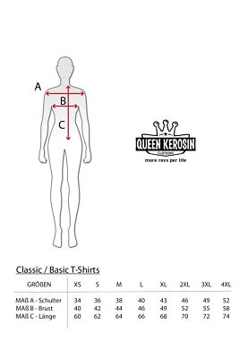QUEEN KEROSIN Damen T-Shirt | Slim Fit | Retro Frontprint | Baumwolle Wild Rebel