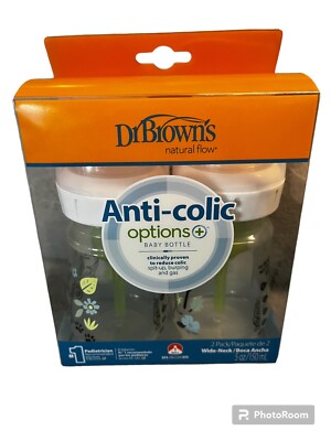 Dr. Brown'S Natural Flow Anti-Colic Options+ Wide-Neck Baby Bottle, 5 Oz/150 Ml,