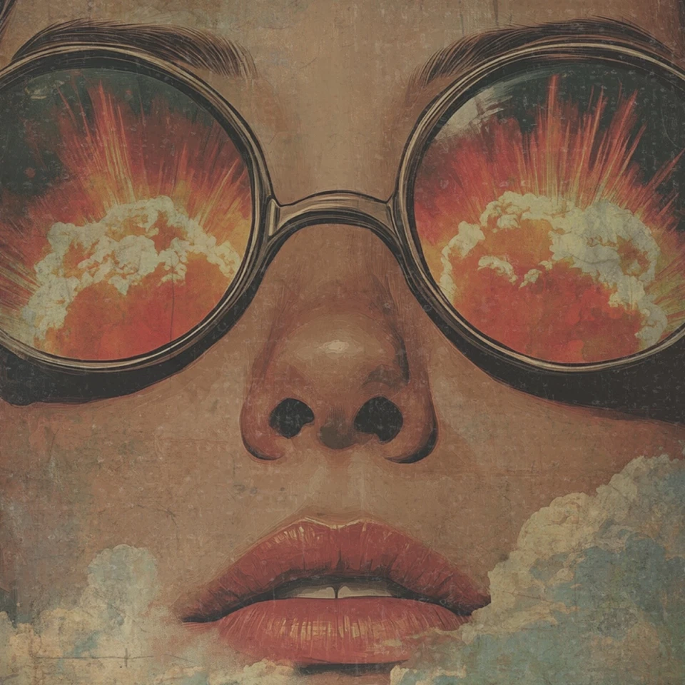 Arte de pared vintage ATOMIC BOMB NUKE GIRL, póster de la Guerra Mundial del Apocalipsis nuclear Foto 2 de 4