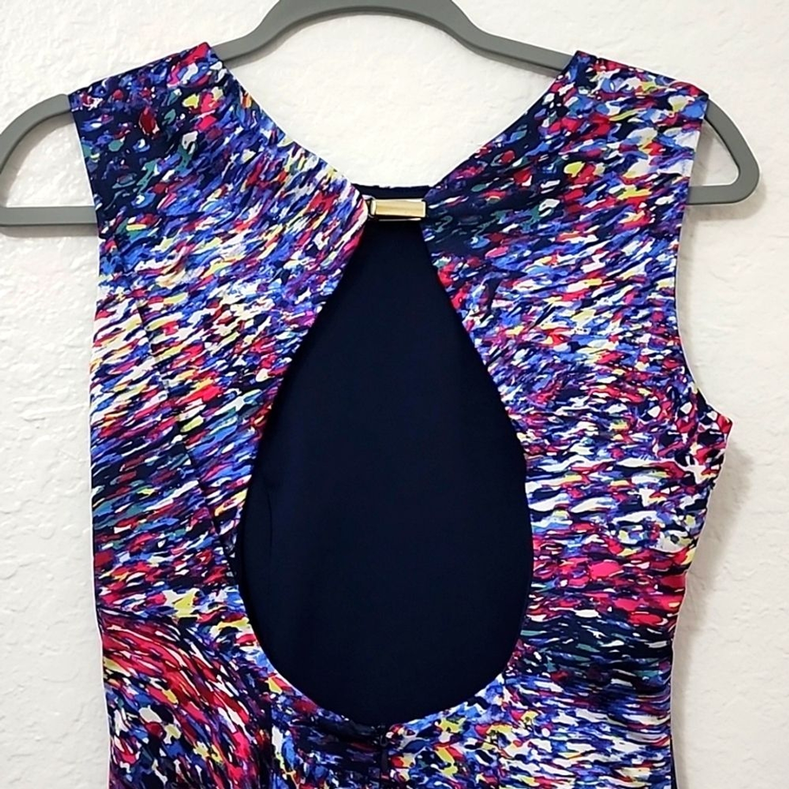 Zara Basic Purple Abstract Cutout Back Dress.  Si… - image 8