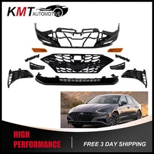 Front Bumper Cover Kit With Sensor Holes Fits 2020 2021 2023 Hyundai Sonata SEL