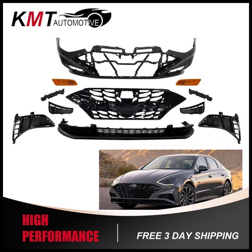 Front Bumper Cover Kit With Sensor Holes Fits 2020 2021 2023 Hyundai ...