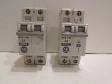 (LOT OF 2) ALLEN BRADLEY 1489-CB2  SERIES B CIRCUIT BREAKER 2A 480V 2-POLE