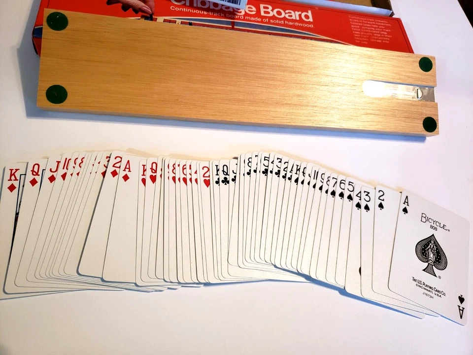 Cribbage Board (Pressman) 808 Riderback Bicycle Playing Cards - Image 2 of 2