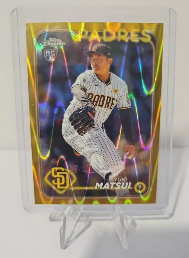 2024 Topps Chrome - #116 Yuki Matsui (RC) Gold waves refractor numbered / 50