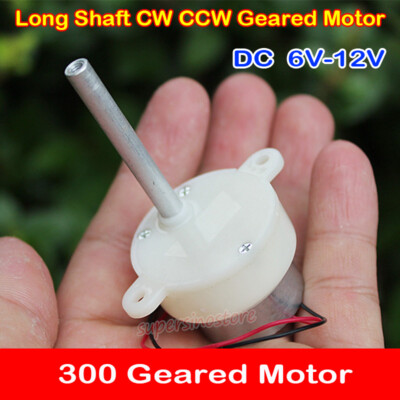 Mini 300 Gear Motor DC 6V-12V 10RPM Slow Speed Long Shaft Reversal DIY Toy Stage