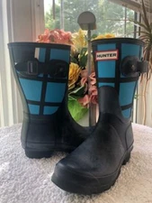 Hunter Original Waterproof Short Tartan Boot SIZE EU36 US 5 UK 3 (bota600